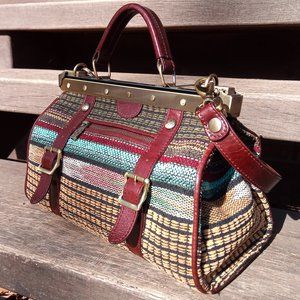 Patricia Nash Multicolor Woven Satchel